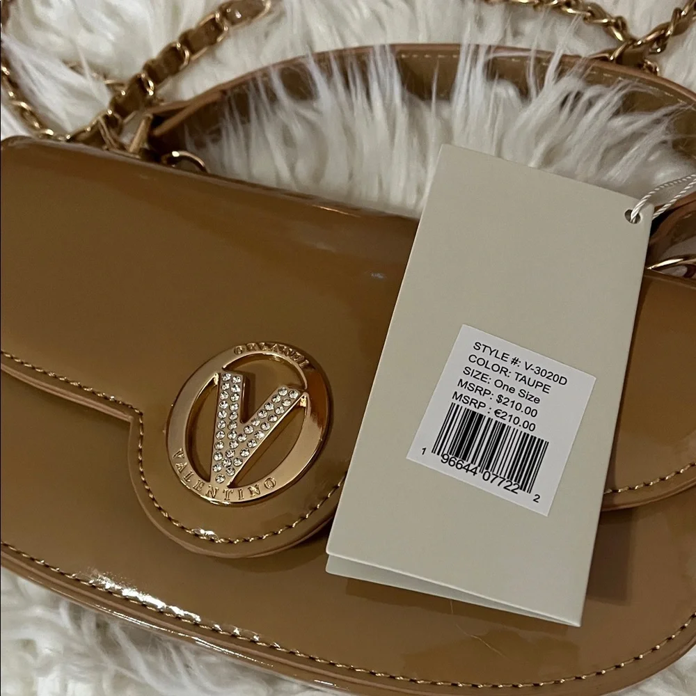 Valentino Orlandi Glossy Beige Crossbody Bag - Picture 5 of 5